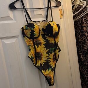 Sunflower Print Bodysuit